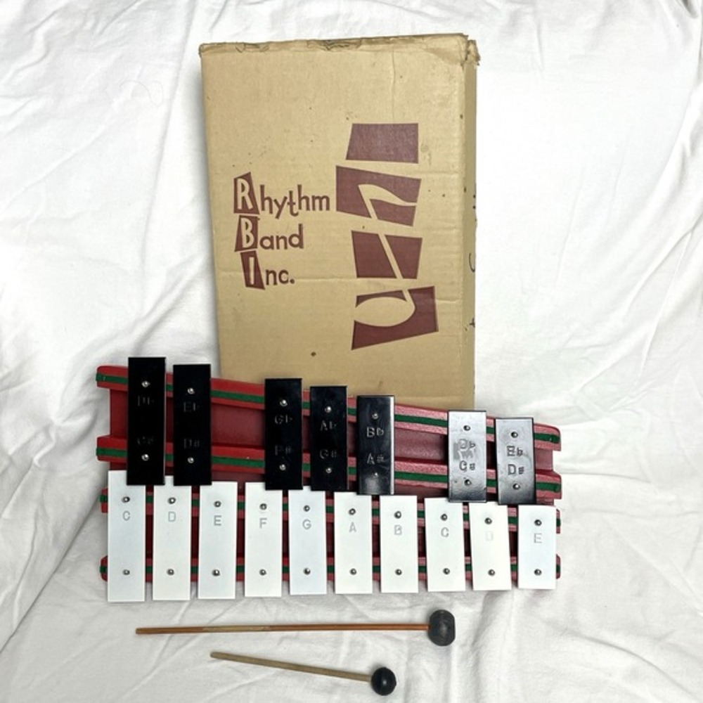 Vintage Rhythm Band RB-2207 Glockenspiel Xylophone 25 Key Japan w/ Mallets